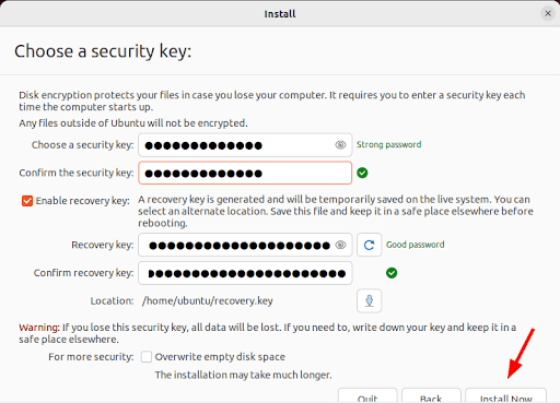 Linux security key