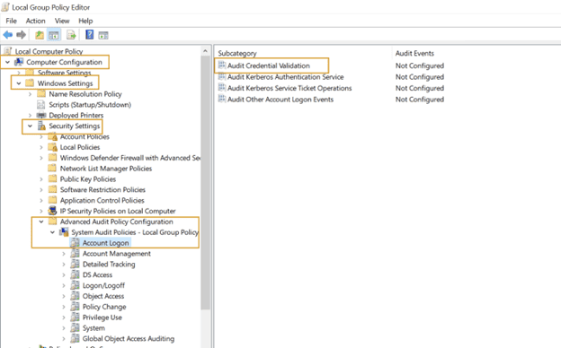 Audit Credential Validation via Group Policy